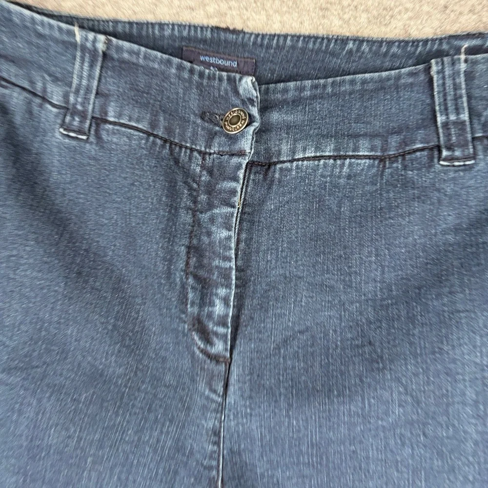 Westbound Wide Leg Jeans Womens 12 Short Dark Wash Trouser Denim High Rise Y2K - Picture 5 of 13